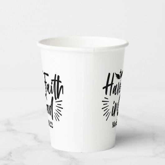 神マルコへの信仰11:22感動的引用文 紙コップ (右)