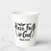 神マルコへの信仰11:22感動的引用文 紙コップ (正面)