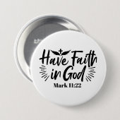 神マルコへの信仰11:22感動的引用文 缶バッジ (正面&裏面)