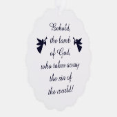 神ミニマル主義者の子羊を見なさい オーナメントカード (右)