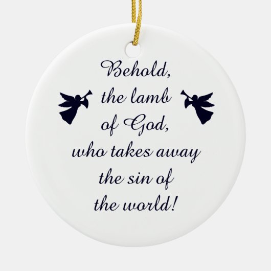 神ミニマル主義者の子羊を見なさい セラミックオーナメント (正面)