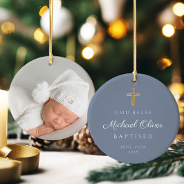 神モダンが十字子バプテスマ セラミックオーナメント