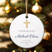 神モダンが十字洗礼を受ける セラミックオーナメント