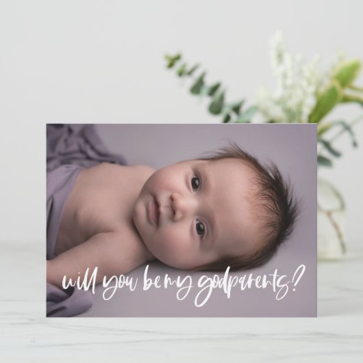 神モダンエレガント父母の提案フォトカード 招待状 (スタンド正面)