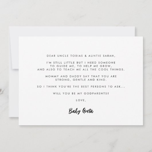 神モダンエレガント父母の提案フォトカード 招待状 (裏面)