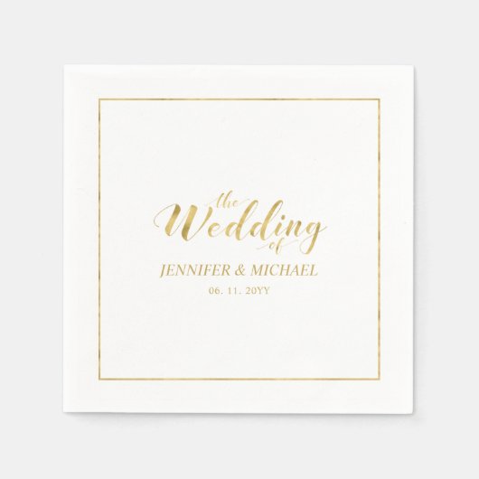 神モダン台式結婚式レセプションナプキン スタンダードカクテルナプキン (正面)