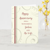 神モダン孫と彼の妻の記念日 カード (黄色い花)