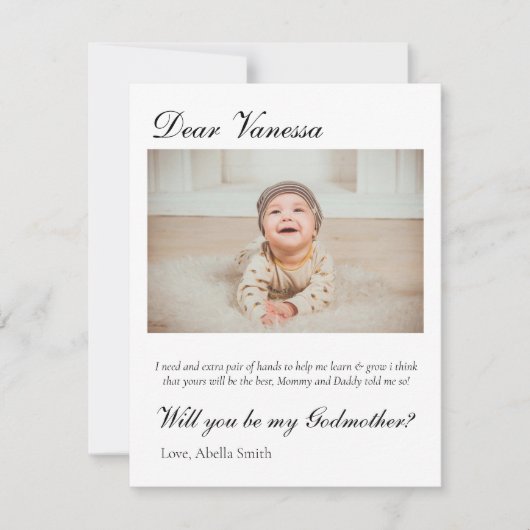 神モダン母洗礼 招待状 (正面)