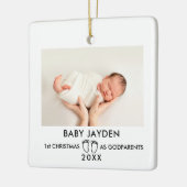 神モダン父母の写真としてクリスマス1回目 セラミックオーナメント (左)