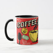 神モーニングコーヒー本当にクラシックスタイルアート父 マグカップ (左)