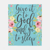 神与えにそれをして眠りに行く、引用文はフローラ フリースブランケット (正面)