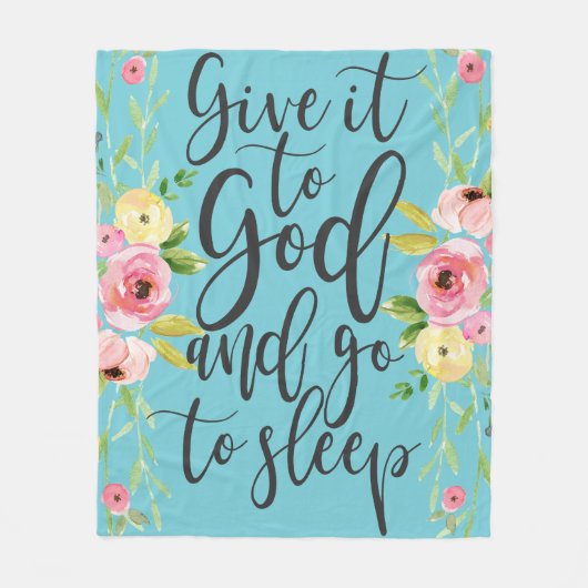 神与えにそれをして眠りに行く、引用文はフローラ フリースブランケット (正面)