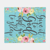 神与えにそれをして眠りに行く、引用文はフローラ フリースブランケット (正面(横))