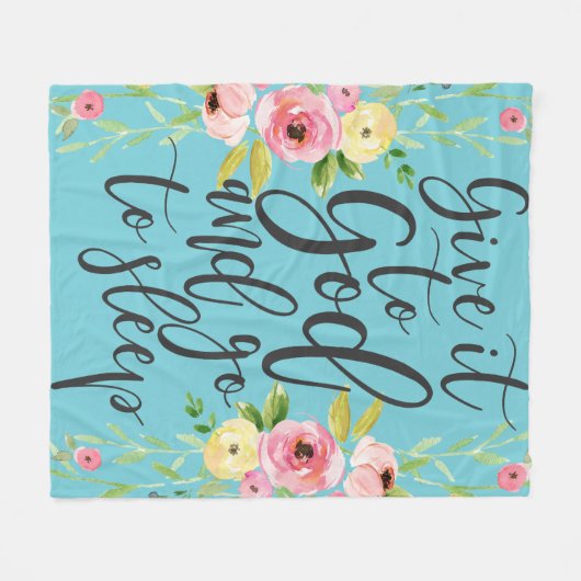 神与えにそれをして眠りに行く、引用文はフローラ フリースブランケット (正面(横))