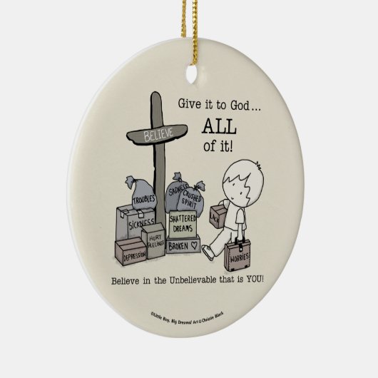 神与えに全て セラミックオーナメント (右)