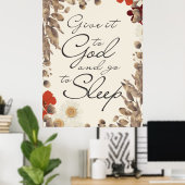 神与えに対して眠る信仰のスクリプトサイン ポスター (ホームオフィス)