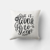 神与えに帰り、キリスト教の引用文を眠る クッション (裏面)