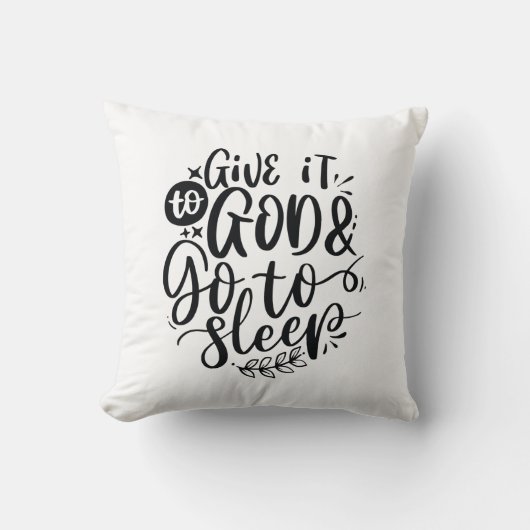神与えに帰り、キリスト教の引用文を眠る クッション (正面)