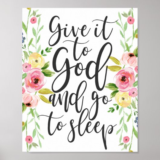 神与えに行き、眠りに行く – フローラプリント ポスター (正面)