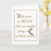 神与え音楽感動的引用文 カード (黄色い花)