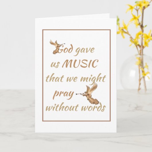 神与え音楽感動的引用文 カード (黄色い花)