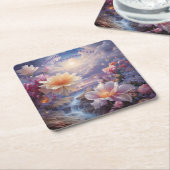 神仙界の花 スクエアペーパーコースター (アングル)