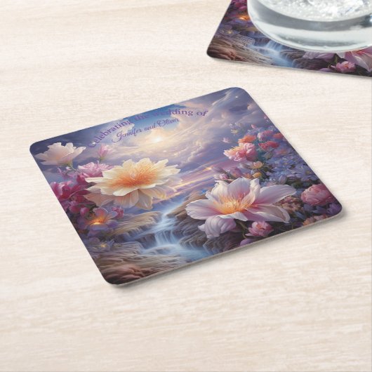 神仙界の花 スクエアペーパーコースター (アングル)