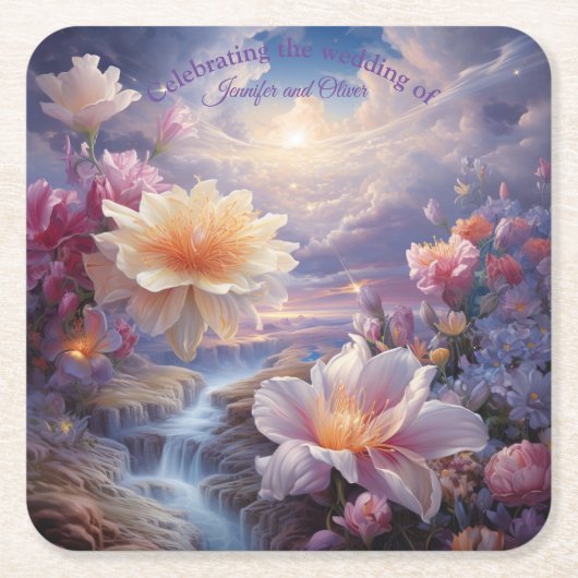 神仙界の花 スクエアペーパーコースター (正面)