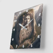 神像：主は私の岩 スクエア壁時計 (傾斜)