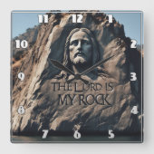 神像：主は私の岩 スクエア壁時計 (正面)
