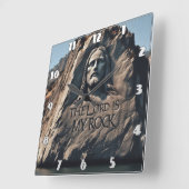 神像：主は私の岩 スクエア壁時計 (傾斜)