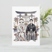 神前結婚の新郎新婦 招待状 (スタンド正面)