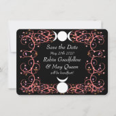 神及び女神のウィッカ信者の結婚式の保存日付カード セーブザデート (正面)