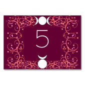 神及び女神のウィッカ信者のHandfastingの名前のテーブルカード テーブルナンバー (正面)