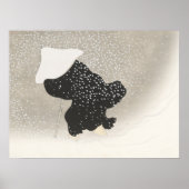 神坂雪花が渦巻く雪のアジ日本のアアート ポスター (正面)