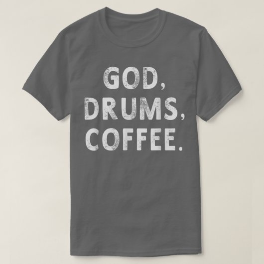 神太鼓コーヒードラマー女性男性ミュージシャンギフト Tシャツ (デザイン正面)