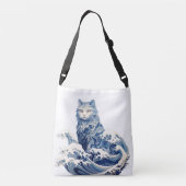 神奈川から流れ落ちる猫の波 クロスボディバッグ (裏面)