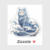 神奈川から流れ落ちる猫の波 シール (シート)