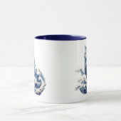 神奈川から流れ落ちる猫の波 マグカップ (中央)