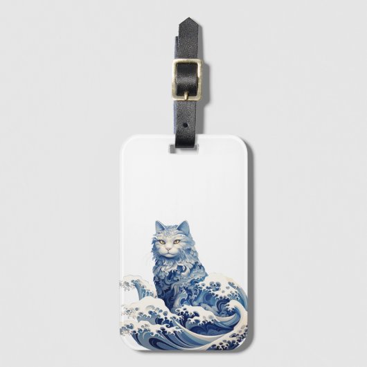 神奈川から流れ落ちる猫の波 ラゲッジタグ (正面縦)
