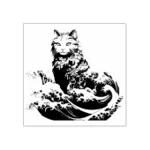 神奈川から流れ落ちる猫の波 ラバースタンプ (インプリント)