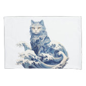 神奈川から流れ落ちる猫の波 枕カバー (正面)