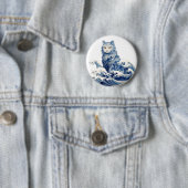 神奈川から流れ落ちる猫の波 缶バッジ (インサイチュ)