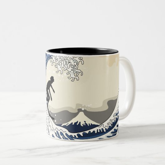 神奈川のすばらしいサーファー ツートーンマグカップ (正面右)