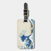 神奈川のカスタムな荷物のラベルを離れた素晴らしい波 ラゲッジタグ (正面縦)