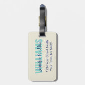 神奈川のカスタムな荷物のラベルを離れた素晴らしい波 ラゲッジタグ (裏面縦)