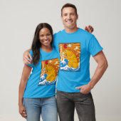 神奈川のキャッツィラ 面白い日本のアート 猫のグラフ Tシャツ (ユニセックス)