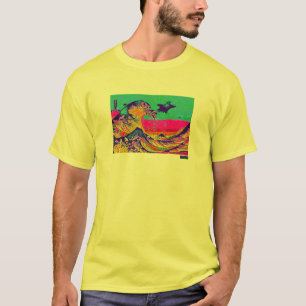 神奈川のワイシャツを離れたソテツ類の素晴らしい波 Tシャツ