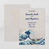 神奈川の大波のSave the Date 招待状 (正面/裏面)