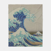 神奈川の日本人のWoodblockの芸術の素晴らしい波 フリースブランケット (正面)